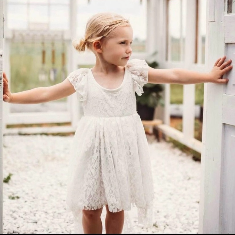 Boho flower girl dress size 8
